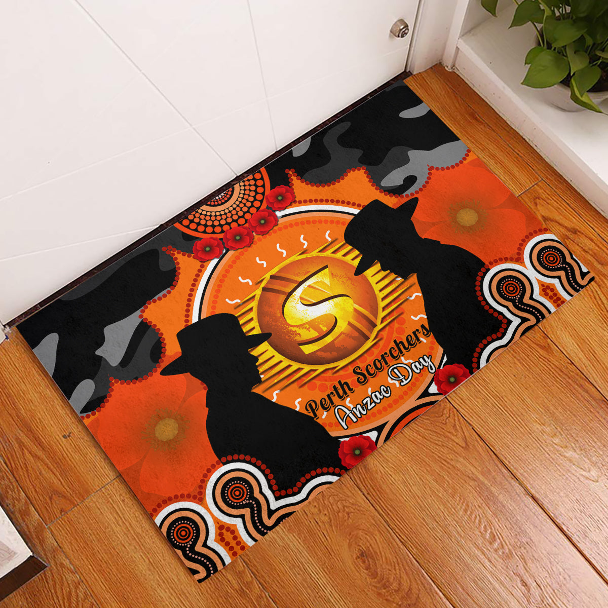perth-scorchers-anzac-2024-rubber-doormat-lest-we-forget-poppy-mix-camouflage