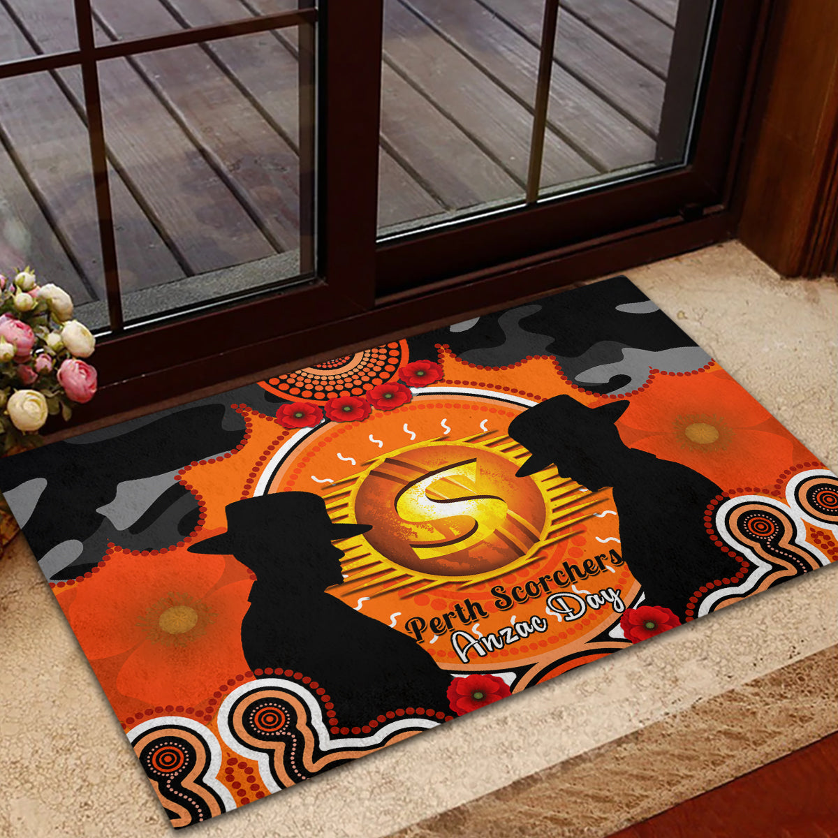 perth-scorchers-anzac-2024-rubber-doormat-lest-we-forget-poppy-mix-camouflage