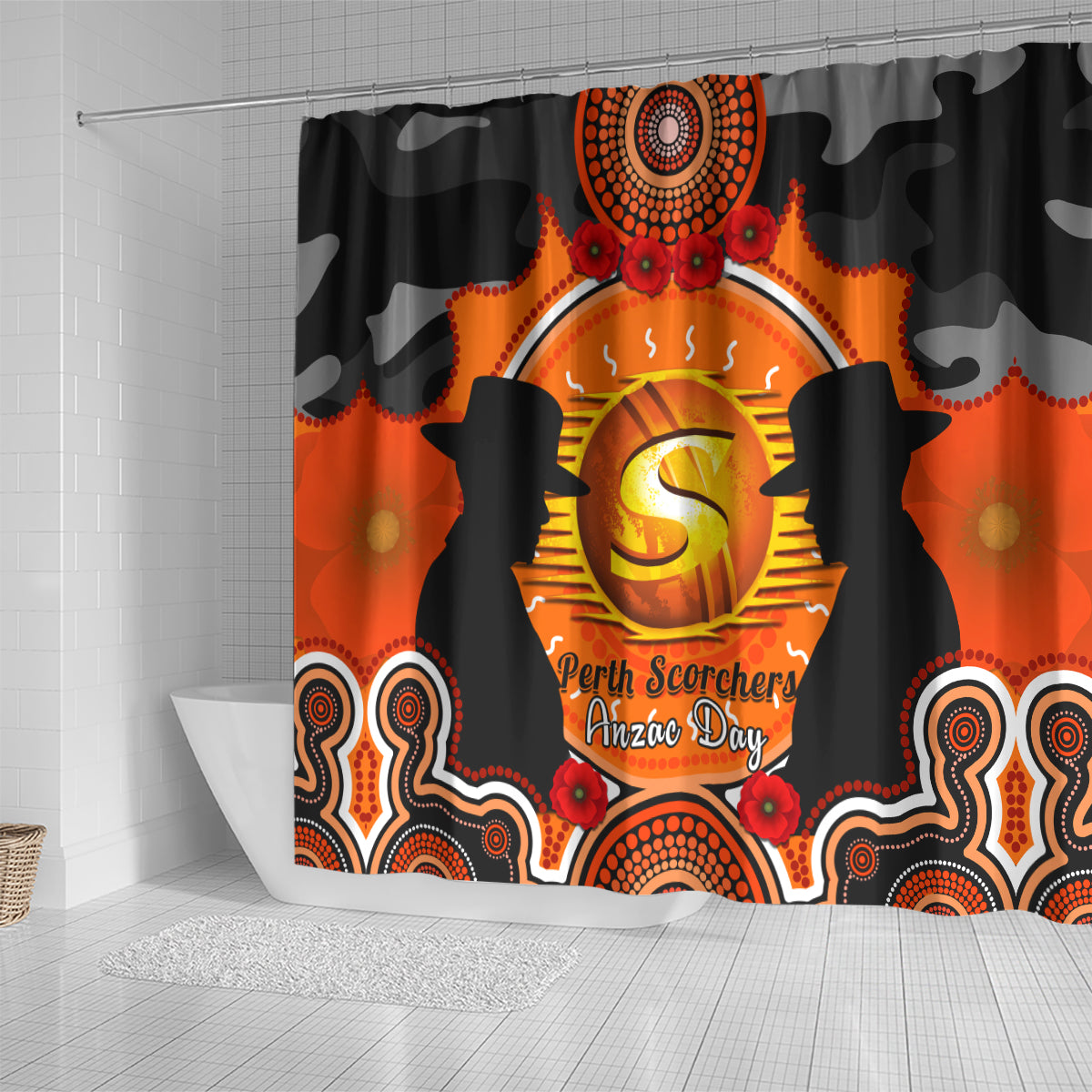 perth-scorchers-anzac-2024-shower-curtain-lest-we-forget-poppy-mix-camouflage