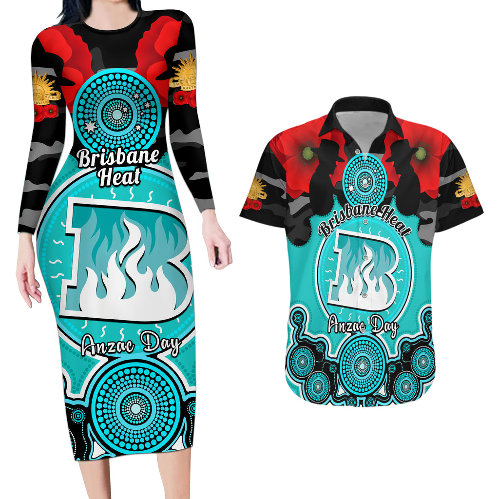 brisbane-heat-anzac-2024-couples-matching-long-sleeve-bodycon-dress-and-hawaiian-shirt-lest-we-forget-poppy-mix-camouflage