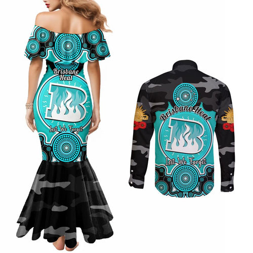 brisbane-heat-anzac-2024-couples-matching-mermaid-dress-and-long-sleeve-button-shirt-lest-we-forget-poppy-mix-camouflage
