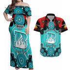 brisbane-heat-anzac-2024-couples-matching-off-shoulder-maxi-dress-and-hawaiian-shirt-lest-we-forget-poppy-mix-camouflage