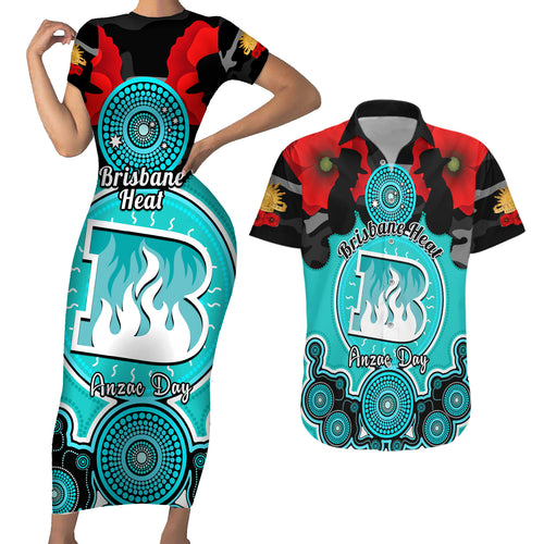 brisbane-heat-anzac-2024-couples-matching-short-sleeve-bodycon-dress-and-hawaiian-shirt-lest-we-forget-poppy-mix-camouflage