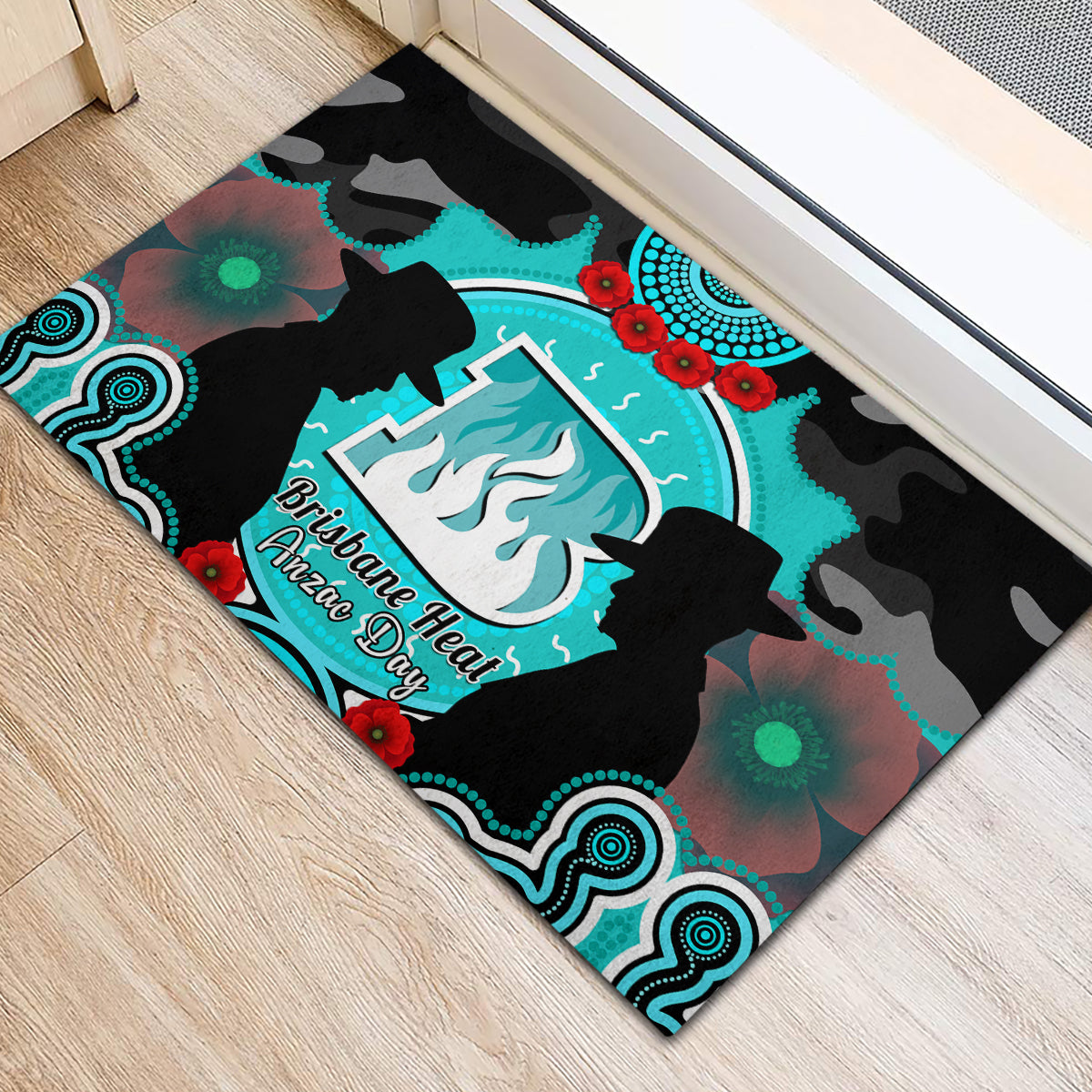 brisbane-heat-anzac-2024-rubber-doormat-lest-we-forget-poppy-mix-camouflage