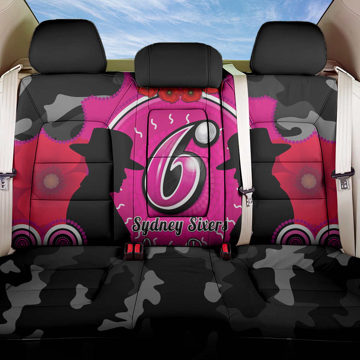 sydney-sixers-anzac-2024-back-car-seat-cover-lest-we-forget-poppy-mix-camouflage