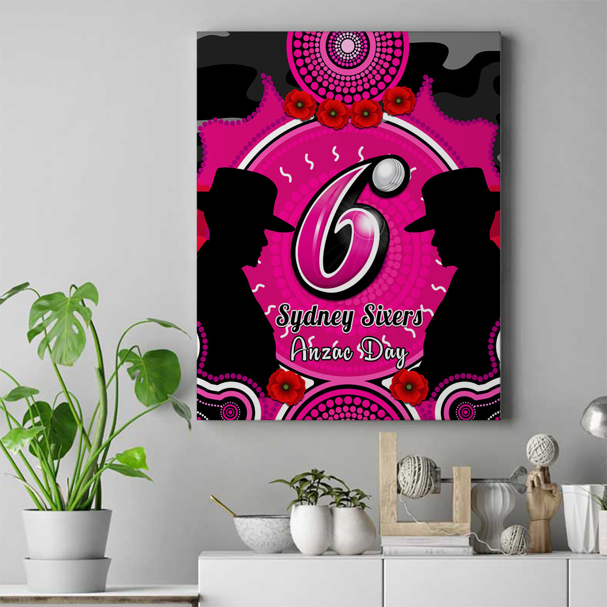 sydney-sixers-anzac-2024-canvas-wall-art-lest-we-forget-poppy-mix-camouflage