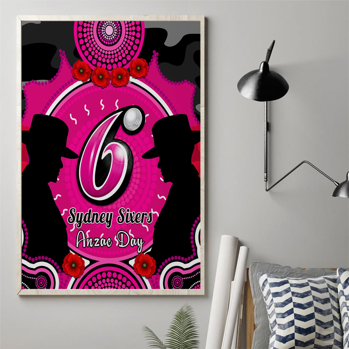 sydney-sixers-anzac-2024-canvas-wall-art-lest-we-forget-poppy-mix-camouflage