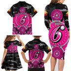 sydney-sixers-anzac-2024-family-matching-long-sleeve-bodycon-dress-and-hawaiian-shirt-lest-we-forget-poppy-mix-camouflage