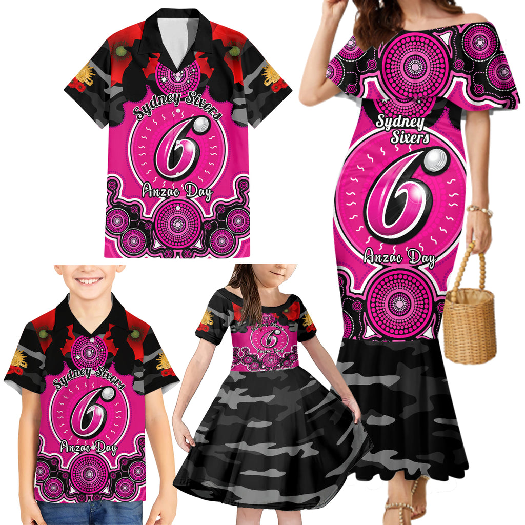 sydney-sixers-anzac-2024-family-matching-mermaid-dress-and-hawaiian-shirt-lest-we-forget-poppy-mix-camouflage