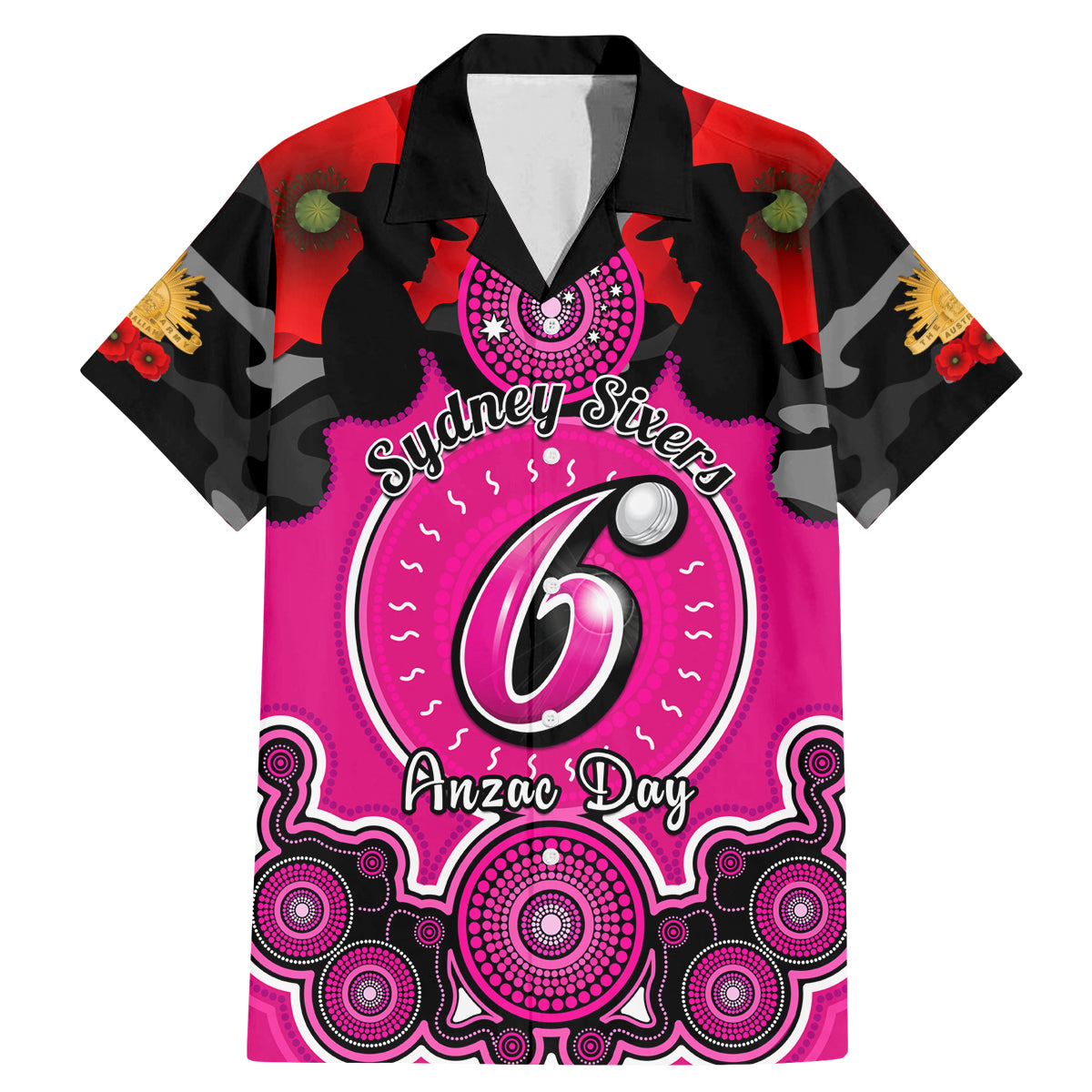 sydney-sixers-anzac-2024-family-matching-mermaid-dress-and-hawaiian-shirt-lest-we-forget-poppy-mix-camouflage
