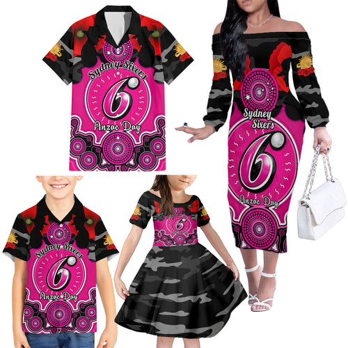 sydney-sixers-anzac-2024-family-matching-off-shoulder-long-sleeve-dress-and-hawaiian-shirt-lest-we-forget-poppy-mix-camouflage