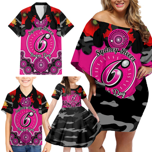 sydney-sixers-anzac-2024-family-matching-off-shoulder-short-dress-and-hawaiian-shirt-lest-we-forget-poppy-mix-camouflage