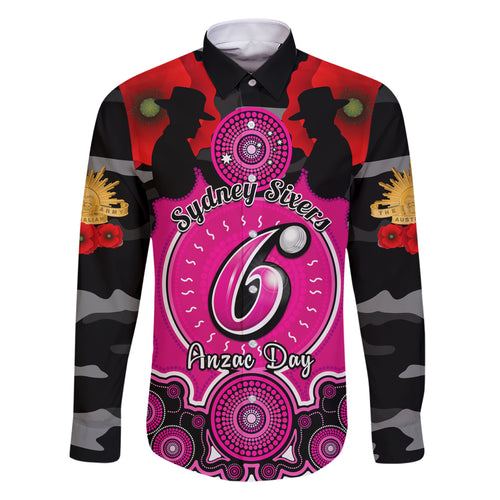 sydney-sixers-anzac-2024-family-matching-short-sleeve-bodycon-dress-and-hawaiian-shirt-lest-we-forget-poppy-mix-camouflage