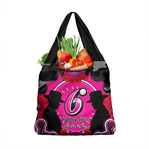Sydney Sixers ANZAC 2024 Grocery Bag Lest We Forget Poppy Mix Camouflage