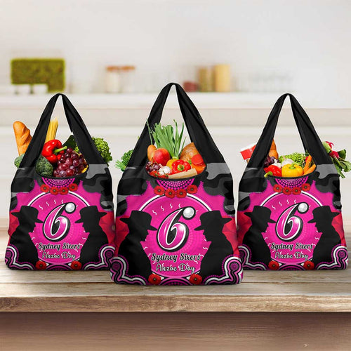 Sydney Sixers ANZAC 2024 Grocery Bag Lest We Forget Poppy Mix Camouflage