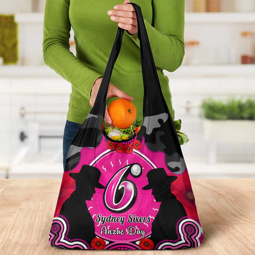 Sydney Sixers ANZAC 2024 Grocery Bag Lest We Forget Poppy Mix Camouflage