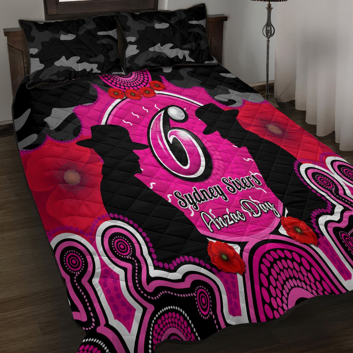 sydney-sixers-anzac-2024-quilt-bed-set-lest-we-forget-poppy-mix-camouflage