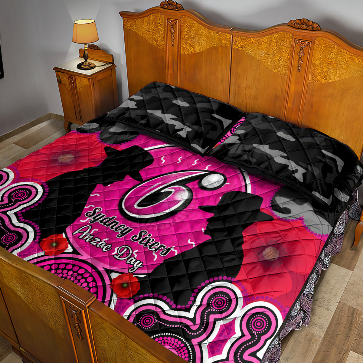 sydney-sixers-anzac-2024-quilt-bed-set-lest-we-forget-poppy-mix-camouflage