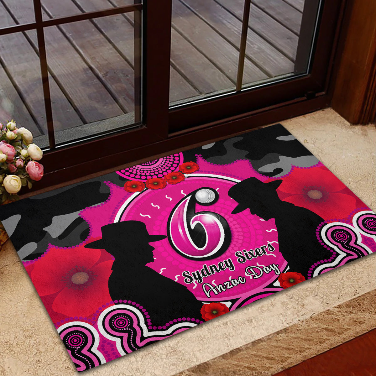 sydney-sixers-anzac-2024-rubber-doormat-lest-we-forget-poppy-mix-camouflage