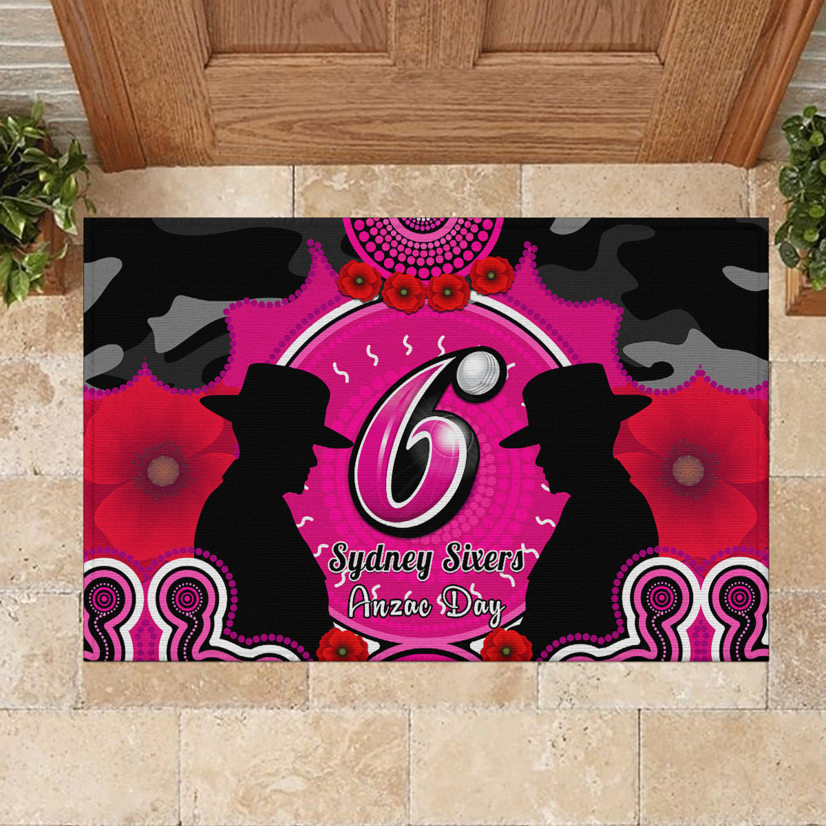 sydney-sixers-anzac-2024-rubber-doormat-lest-we-forget-poppy-mix-camouflage