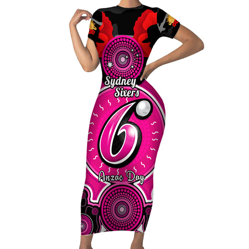 sydney-sixers-anzac-2024-short-sleeve-bodycon-dress-lest-we-forget-poppy-mix-camouflage