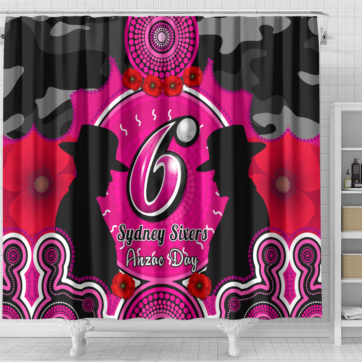 sydney-sixers-anzac-2024-shower-curtain-lest-we-forget-poppy-mix-camouflage