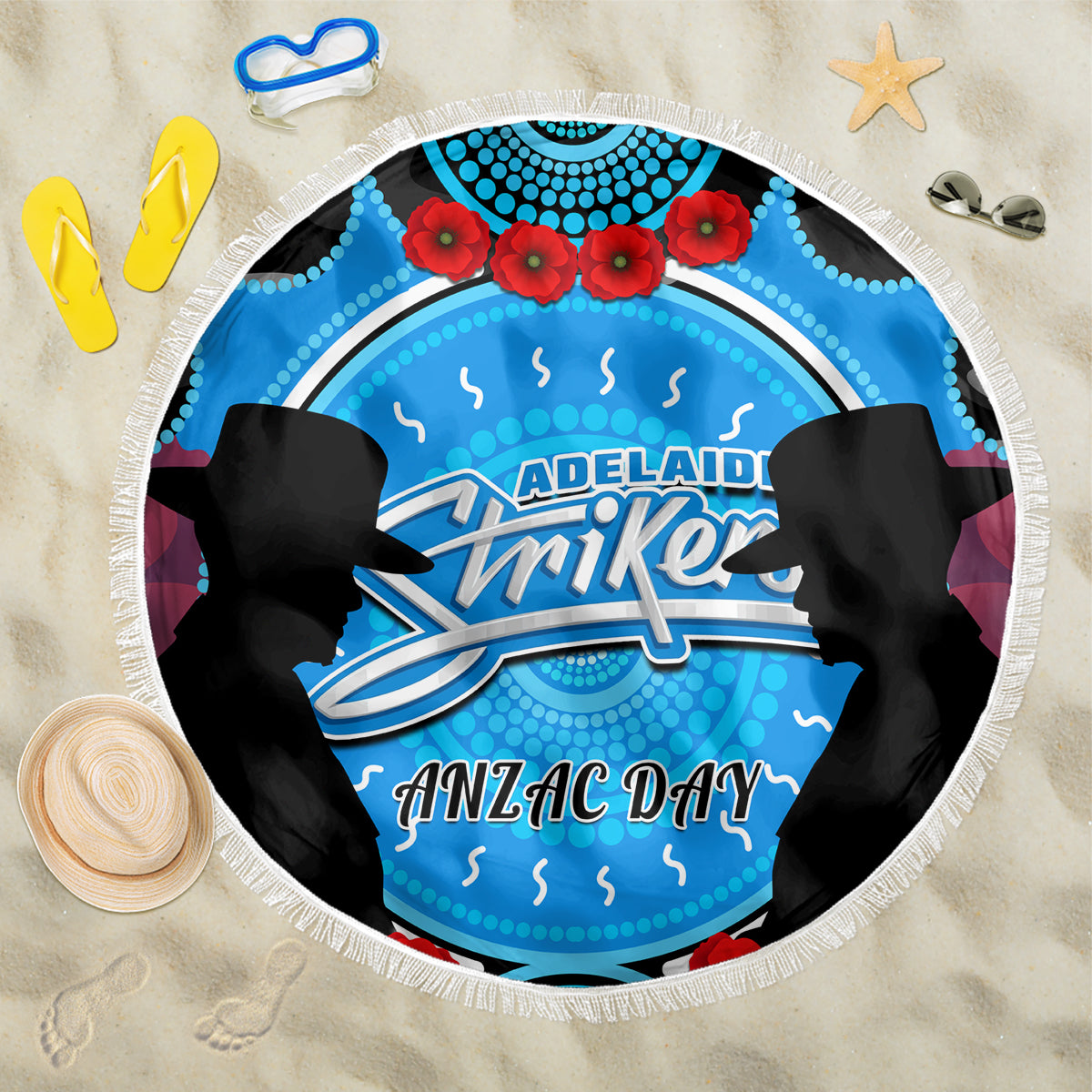 adelaide-strikers-anzac-2024-beach-blanket-lest-we-forget-poppy-mix-camouflage