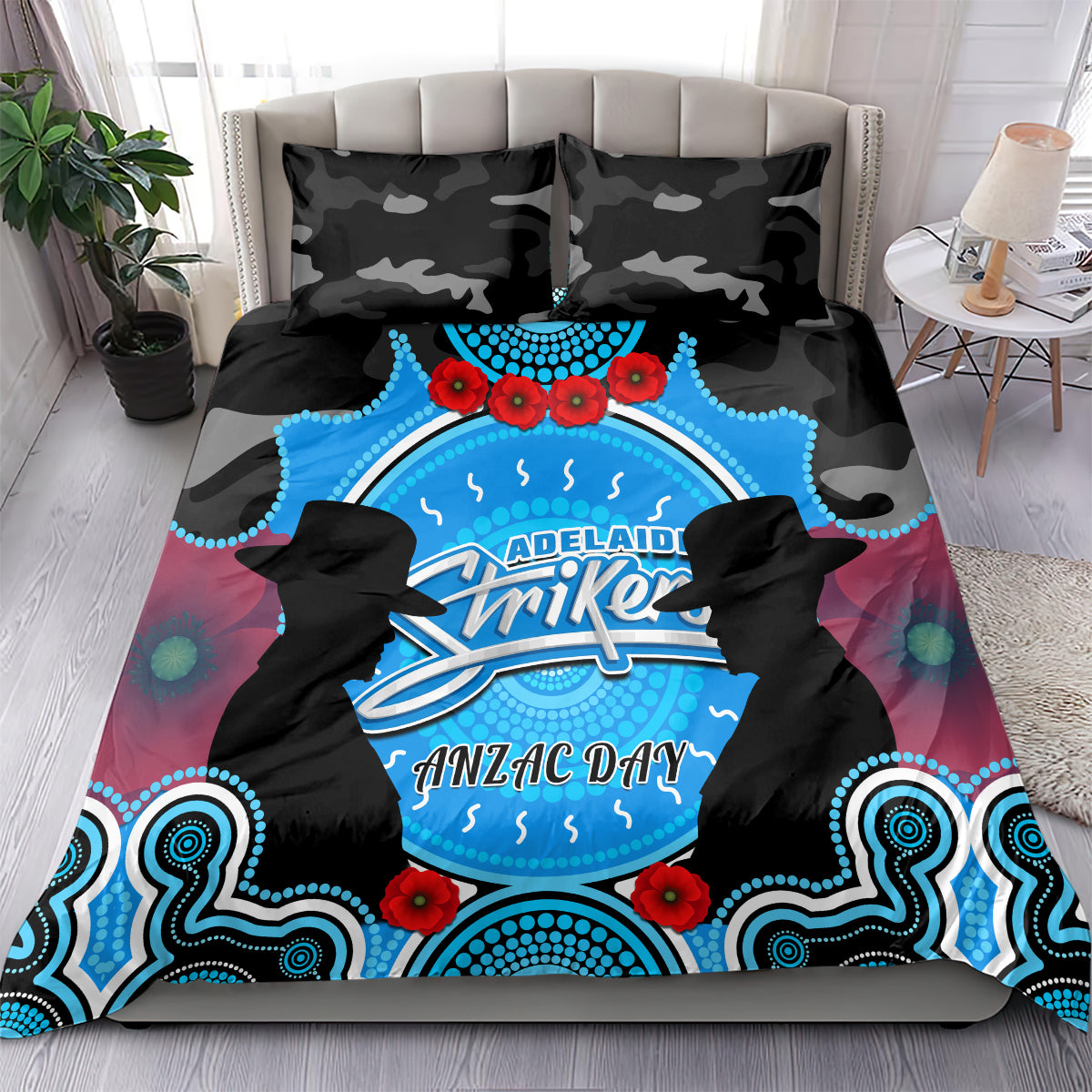 adelaide-strikers-anzac-2024-bedding-set-lest-we-forget-poppy-mix-camouflage