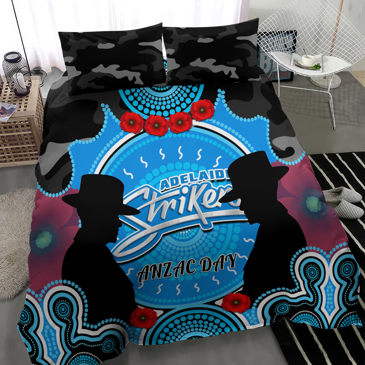 adelaide-strikers-anzac-2024-bedding-set-lest-we-forget-poppy-mix-camouflage