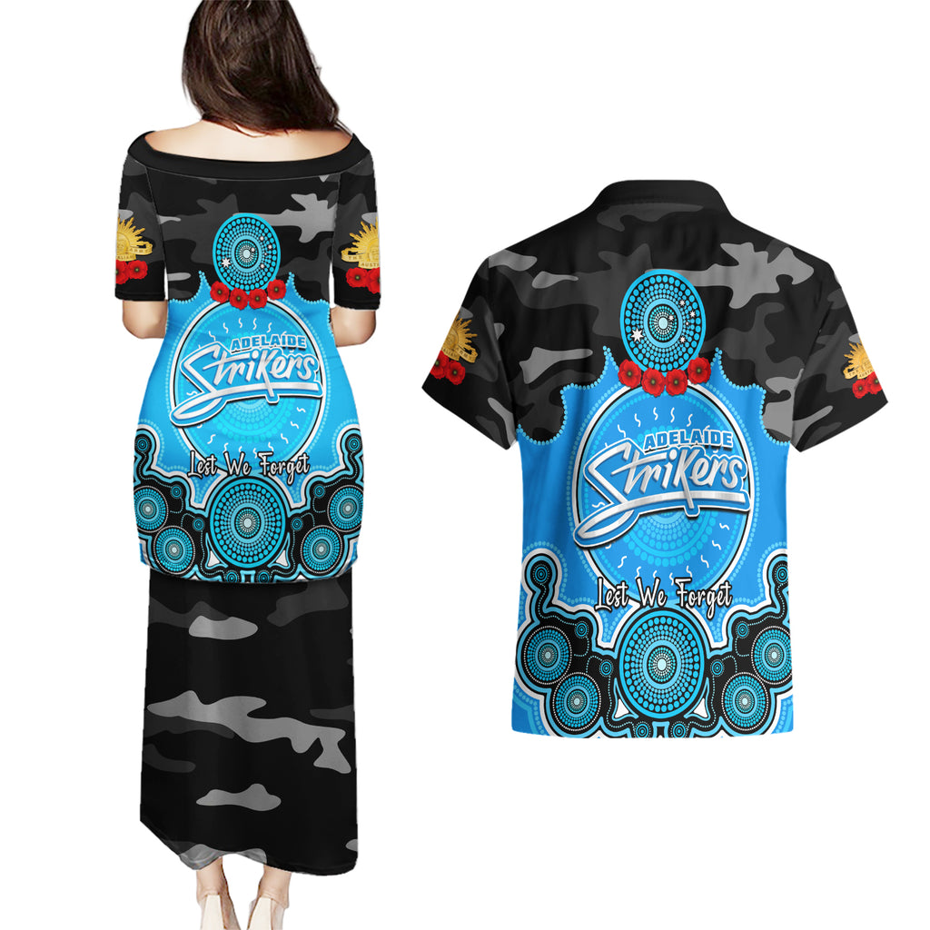 adelaide-strikers-anzac-2024-couples-matching-puletasi-dress-and-hawaiian-shirt-lest-we-forget-poppy-mix-camouflage