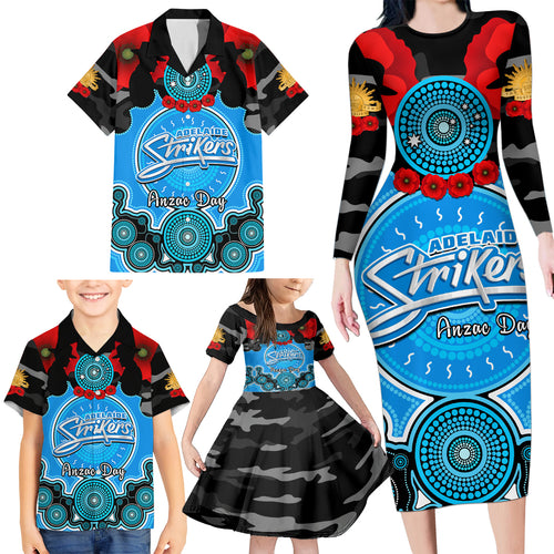adelaide-strikers-anzac-2024-family-matching-long-sleeve-bodycon-dress-and-hawaiian-shirt-lest-we-forget-poppy-mix-camouflage