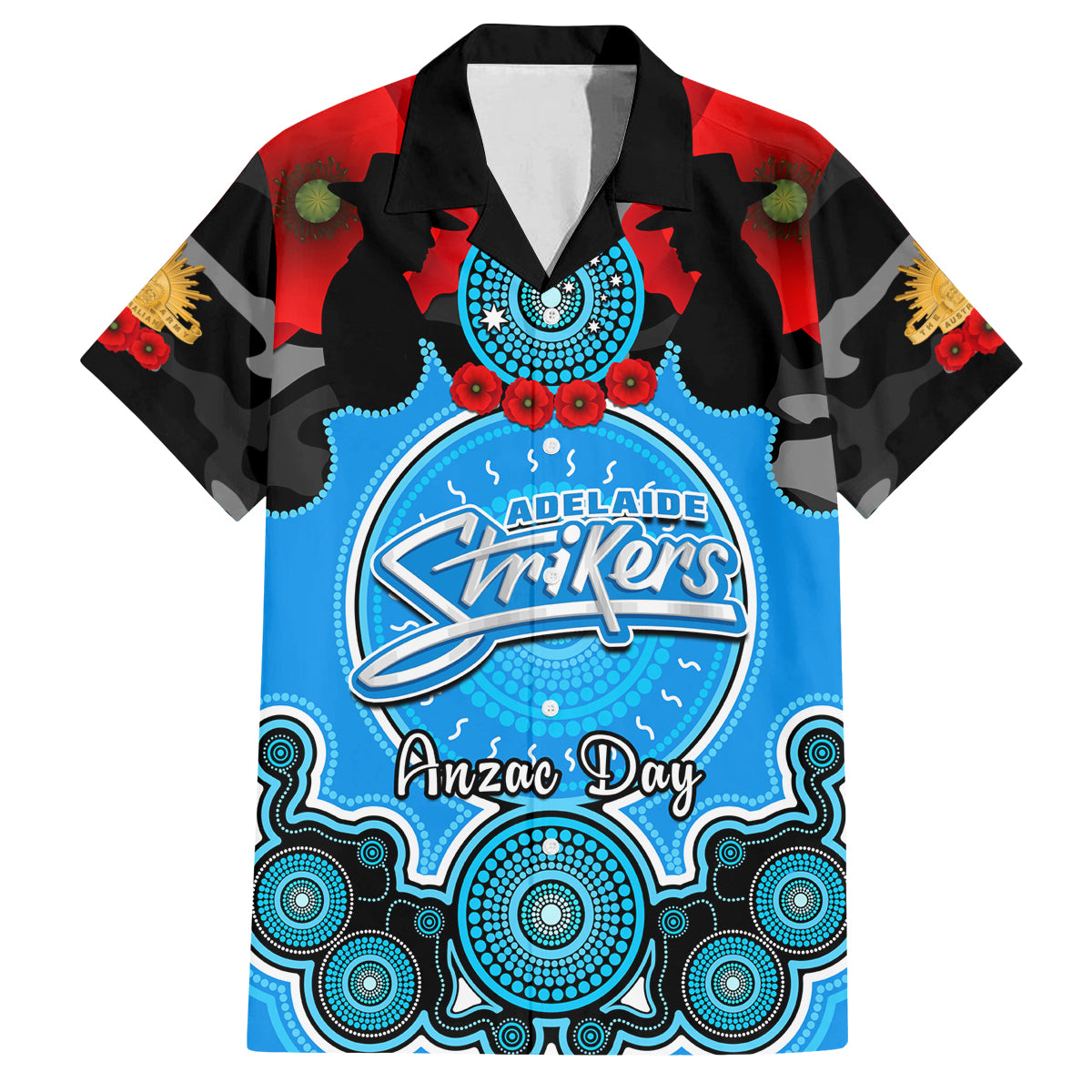 adelaide-strikers-anzac-2024-family-matching-tank-maxi-dress-and-hawaiian-shirt-lest-we-forget-poppy-mix-camouflage