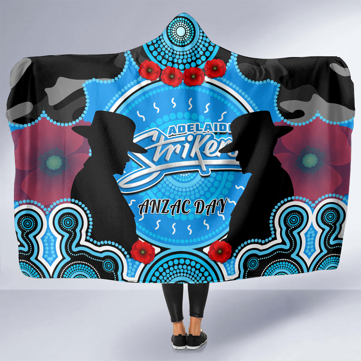 adelaide-strikers-anzac-2024-hooded-blanket-lest-we-forget-poppy-mix-camouflage