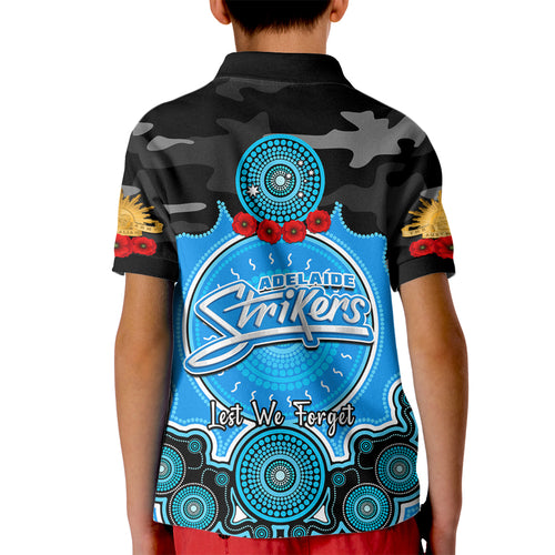 adelaide-strikers-anzac-2024-kid-polo-shirt-lest-we-forget-poppy-mix-camouflage