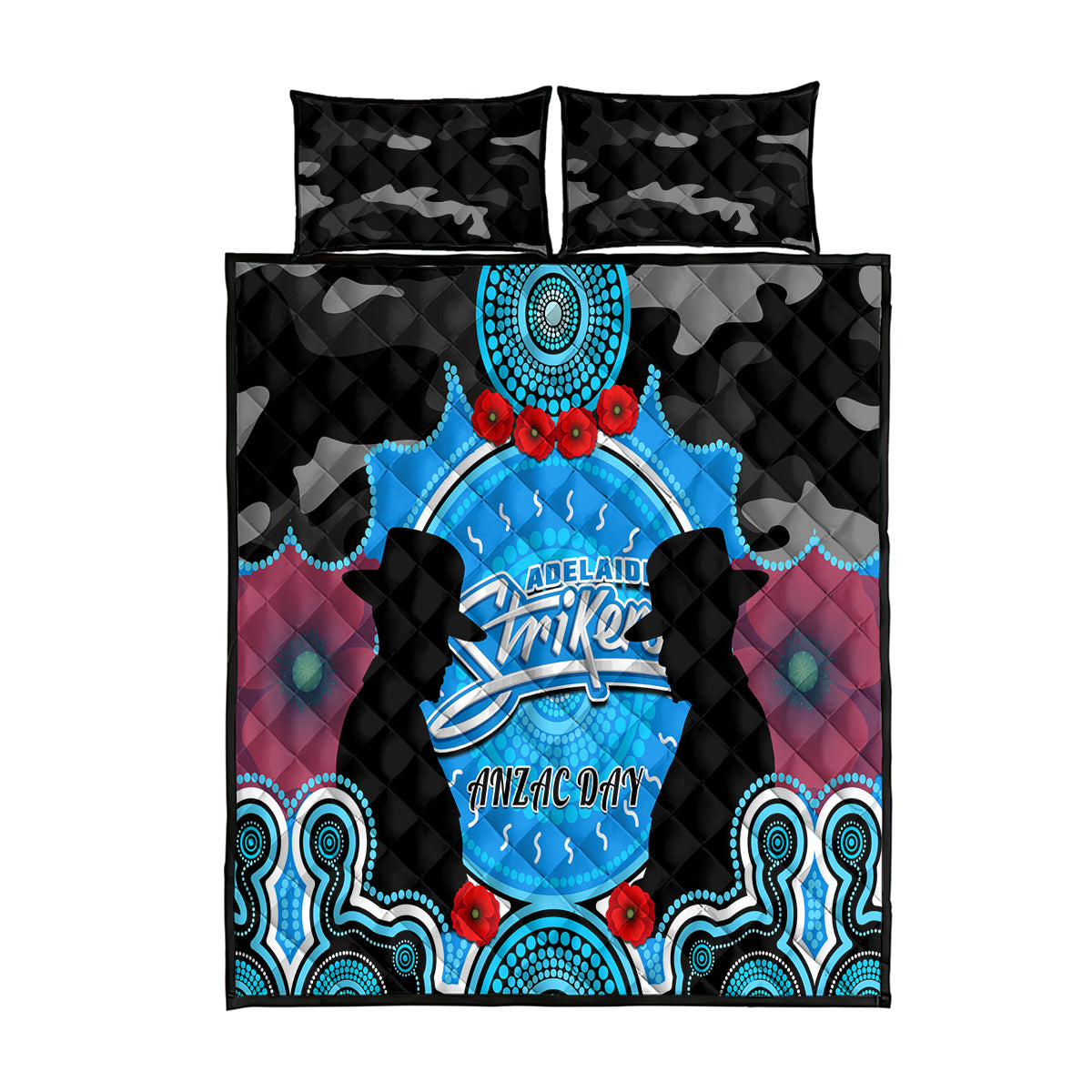 adelaide-strikers-anzac-2024-quilt-bed-set-lest-we-forget-poppy-mix-camouflage