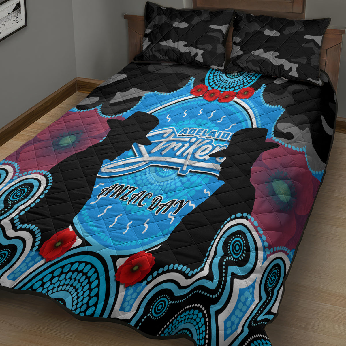 adelaide-strikers-anzac-2024-quilt-bed-set-lest-we-forget-poppy-mix-camouflage