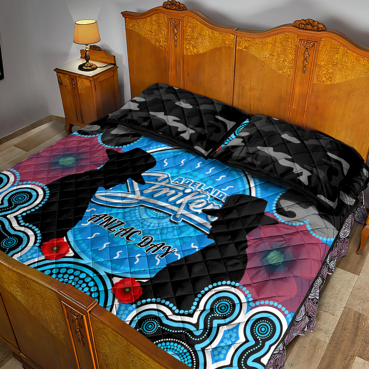 adelaide-strikers-anzac-2024-quilt-bed-set-lest-we-forget-poppy-mix-camouflage