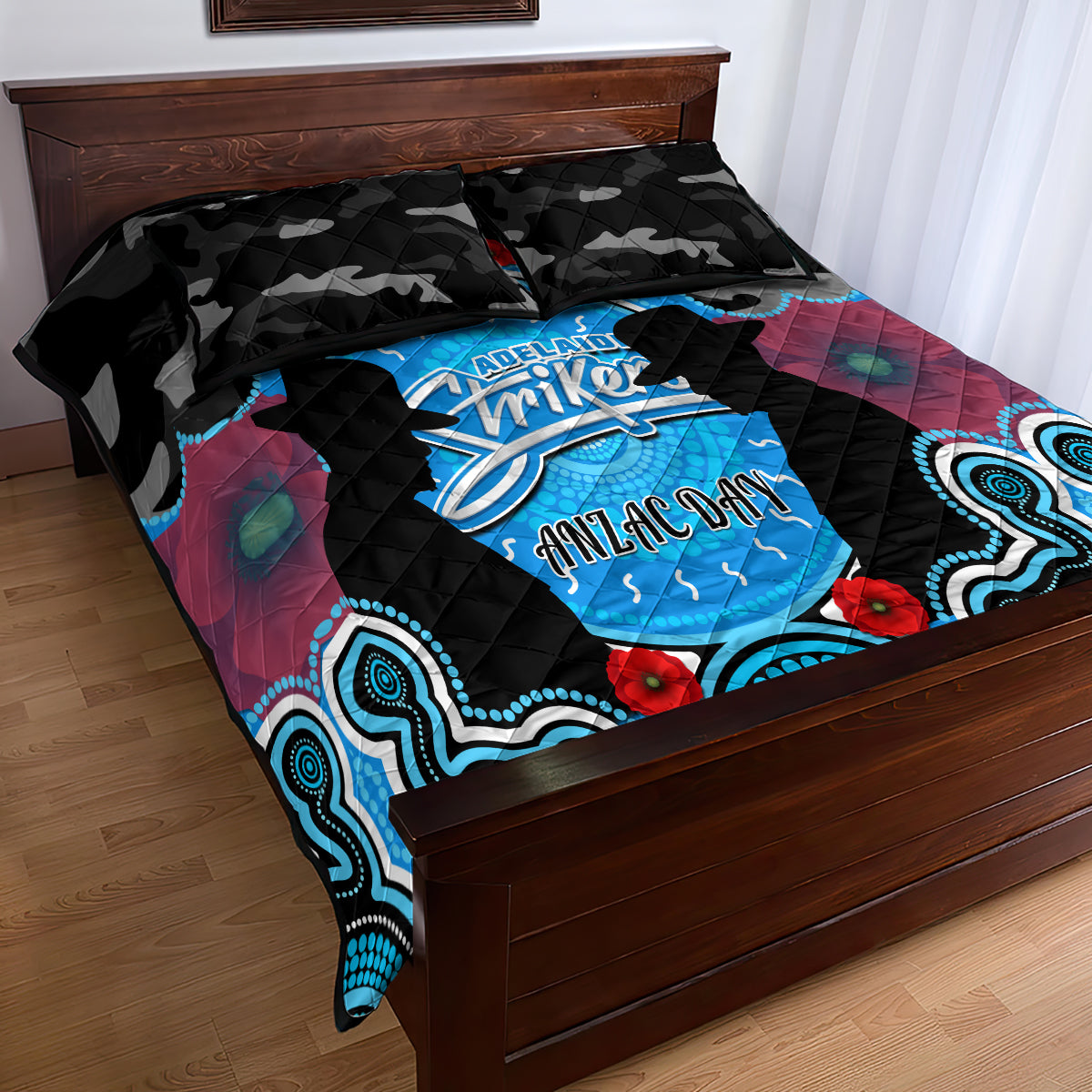 adelaide-strikers-anzac-2024-quilt-bed-set-lest-we-forget-poppy-mix-camouflage