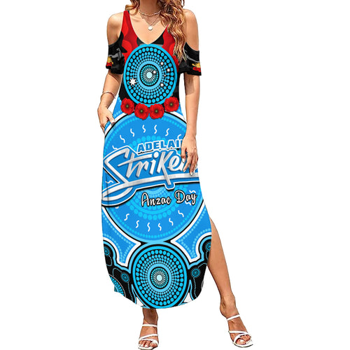 adelaide-strikers-anzac-2024-summer-maxi-dress-lest-we-forget-poppy-mix-camouflage