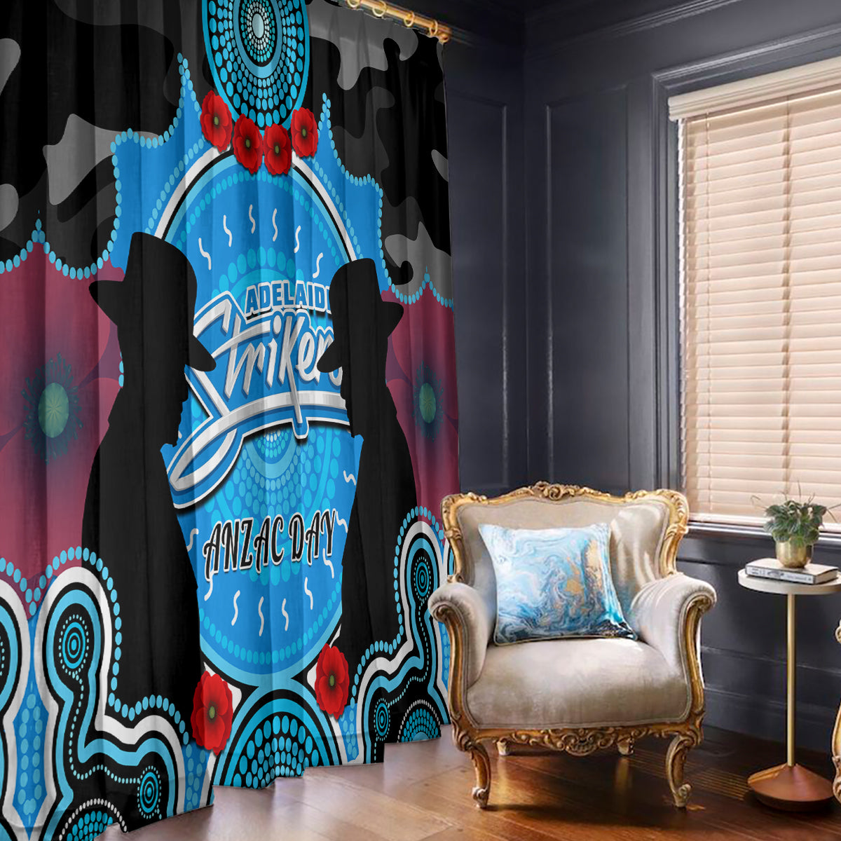 adelaide-strikers-anzac-2024-window-curtain-lest-we-forget-poppy-mix-camouflage