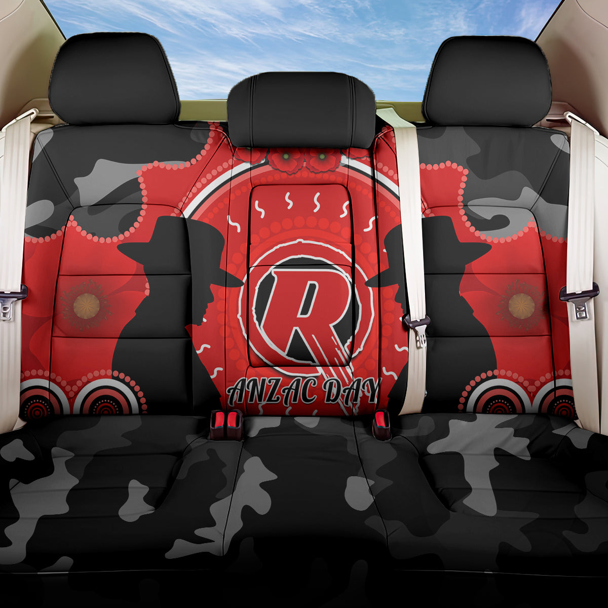 melbourne-renegades-anzac-2024-back-car-seat-cover-lest-we-forget-poppy-mix-camouflage