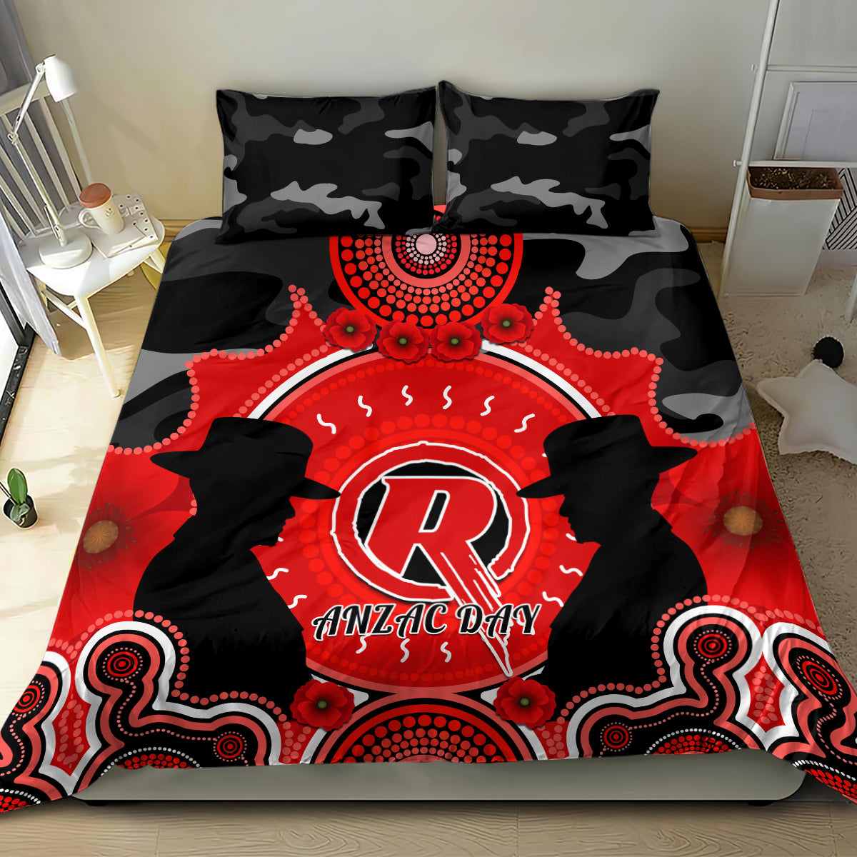 melbourne-renegades-anzac-2024-bedding-set-lest-we-forget-poppy-mix-camouflage
