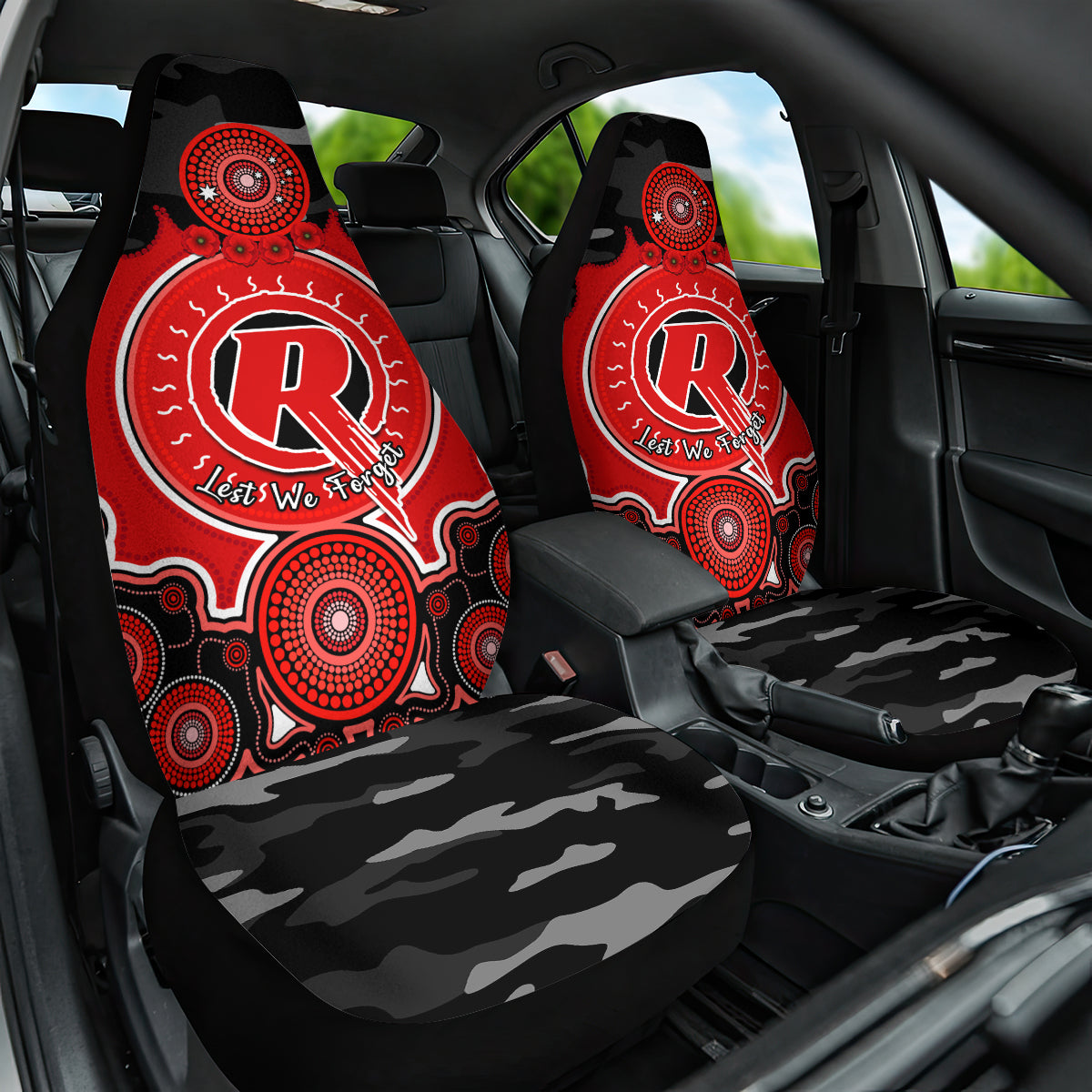 melbourne-renegades-anzac-2024-car-seat-cover-lest-we-forget-poppy-mix-camouflage