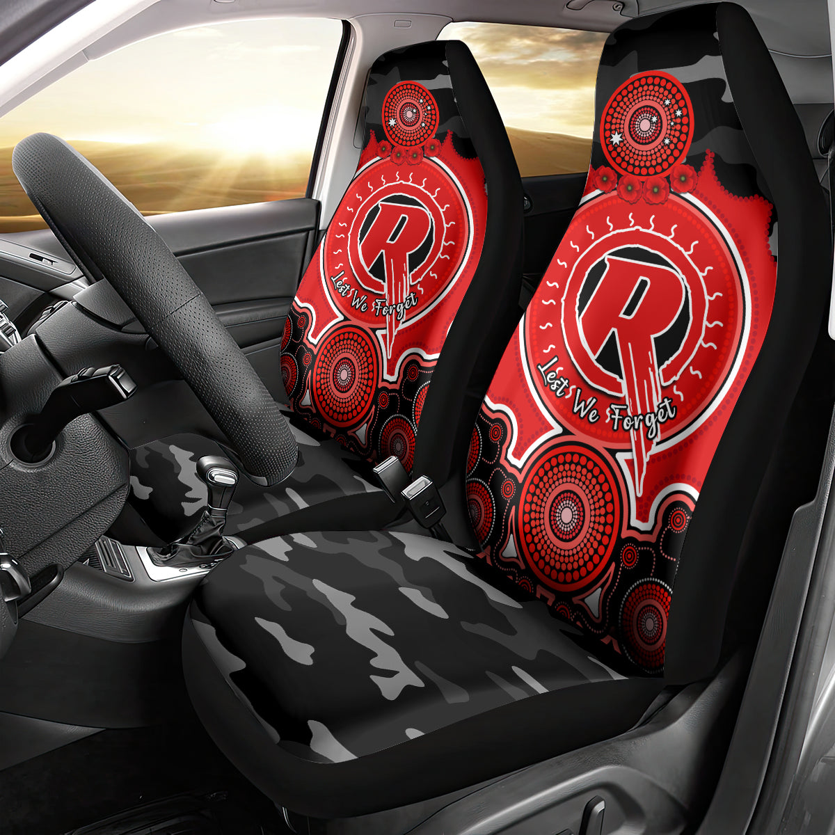 melbourne-renegades-anzac-2024-car-seat-cover-lest-we-forget-poppy-mix-camouflage