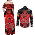 melbourne-renegades-anzac-2024-couples-matching-off-shoulder-maxi-dress-and-long-sleeve-button-shirt-lest-we-forget-poppy-mix-camouflage