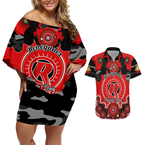 melbourne-renegades-anzac-2024-couples-matching-off-shoulder-short-dress-and-hawaiian-shirt-lest-we-forget-poppy-mix-camouflage