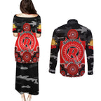 melbourne-renegades-anzac-2024-couples-matching-puletasi-dress-and-long-sleeve-button-shirt-lest-we-forget-poppy-mix-camouflage