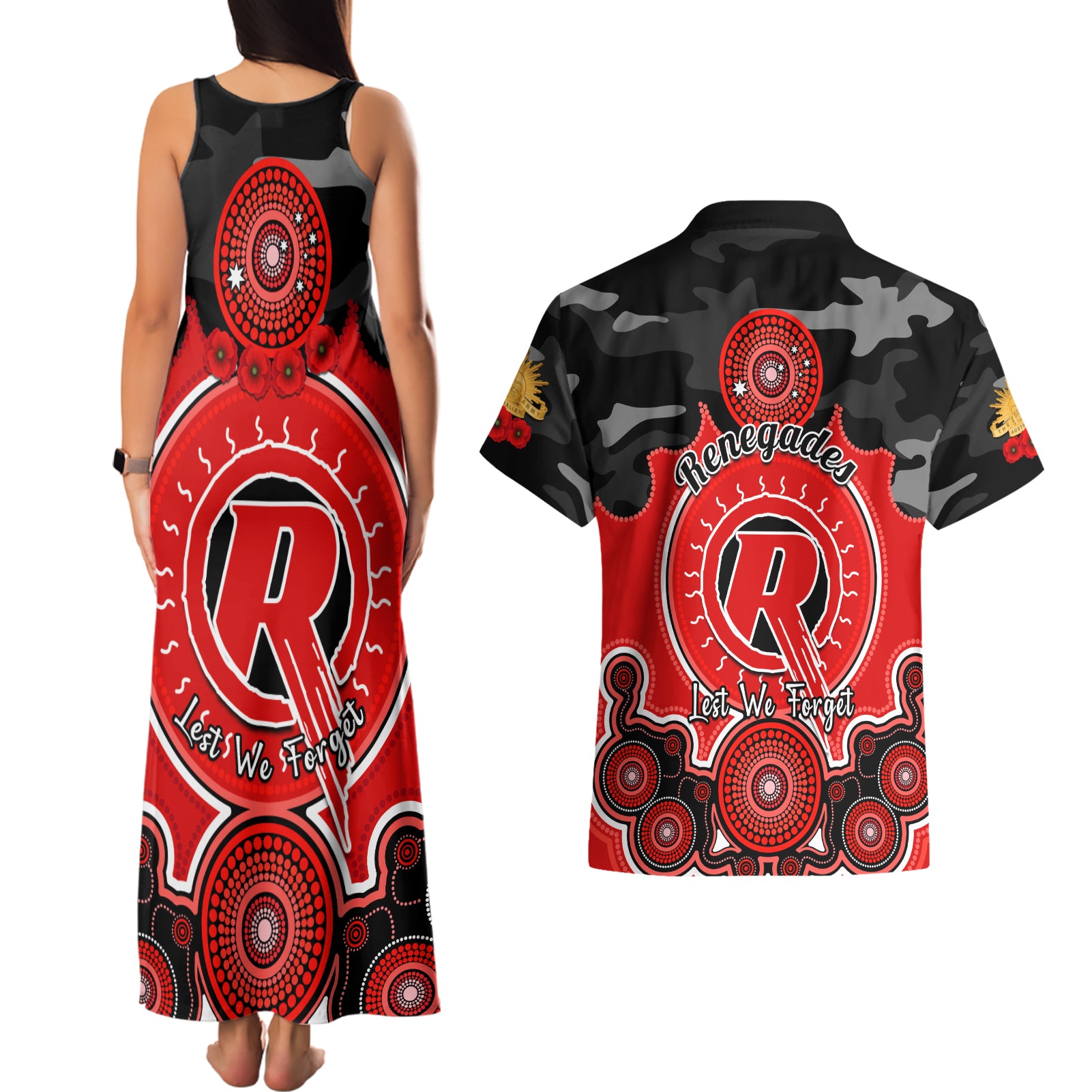 melbourne-renegades-anzac-2024-couples-matching-tank-maxi-dress-and-hawaiian-shirt-lest-we-forget-poppy-mix-camouflage