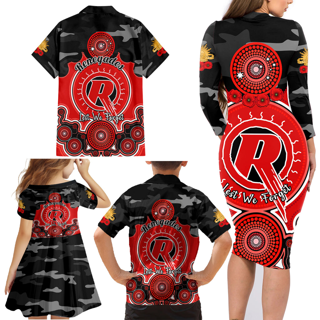 melbourne-renegades-anzac-2024-family-matching-long-sleeve-bodycon-dress-and-hawaiian-shirt-lest-we-forget-poppy-mix-camouflage