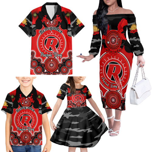 melbourne-renegades-anzac-2024-family-matching-off-shoulder-long-sleeve-dress-and-hawaiian-shirt-lest-we-forget-poppy-mix-camouflage